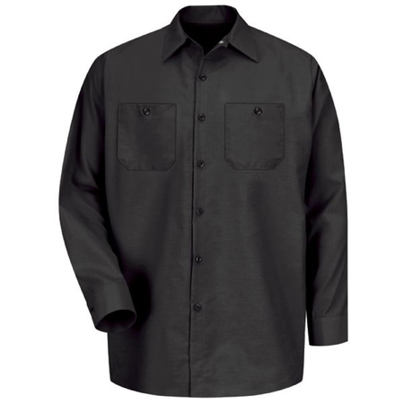 WORKWEAR OUTFITTERS Men's Long Sleeve Indust. Work Shirt Black, Small SP14BK-RG-S